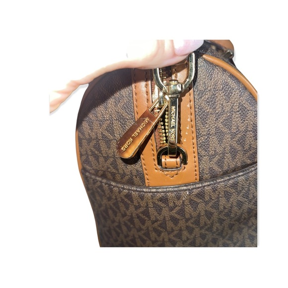 MICHAEL KORS Brown Signature MK Pattern Duffel Satchel & Double Zip Wallet - Picture 9 of 16